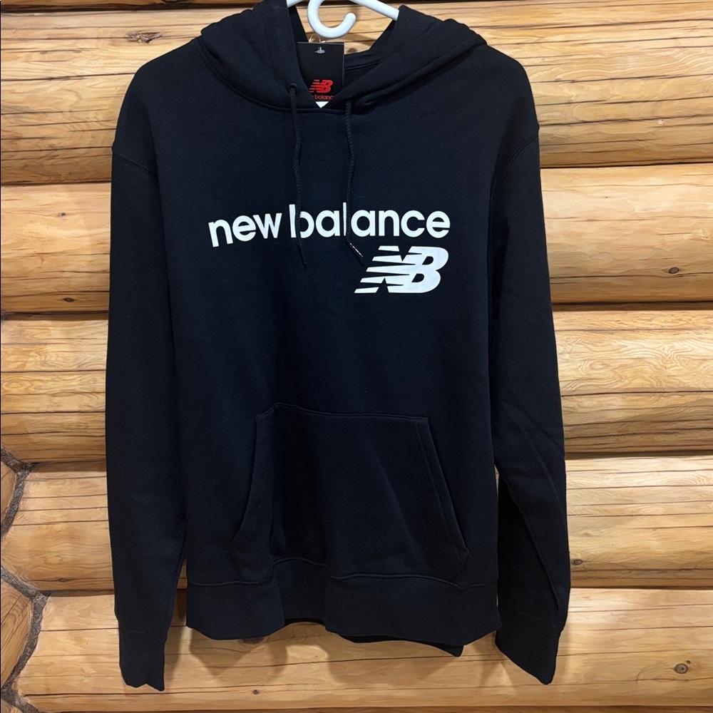 New Balance Black Hoodie with White Logo